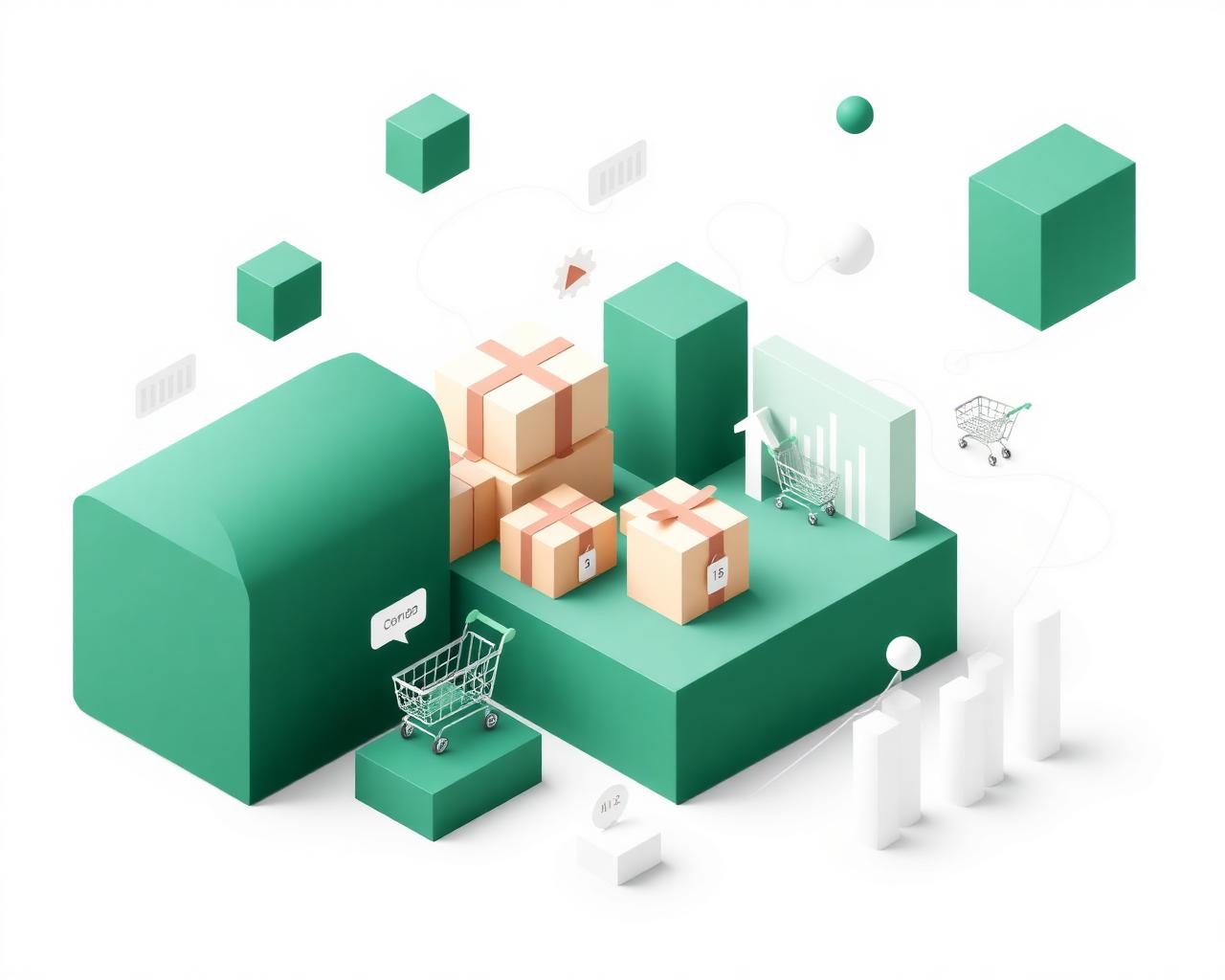 Abstract illustration of an Amazon marketplace ecosystem